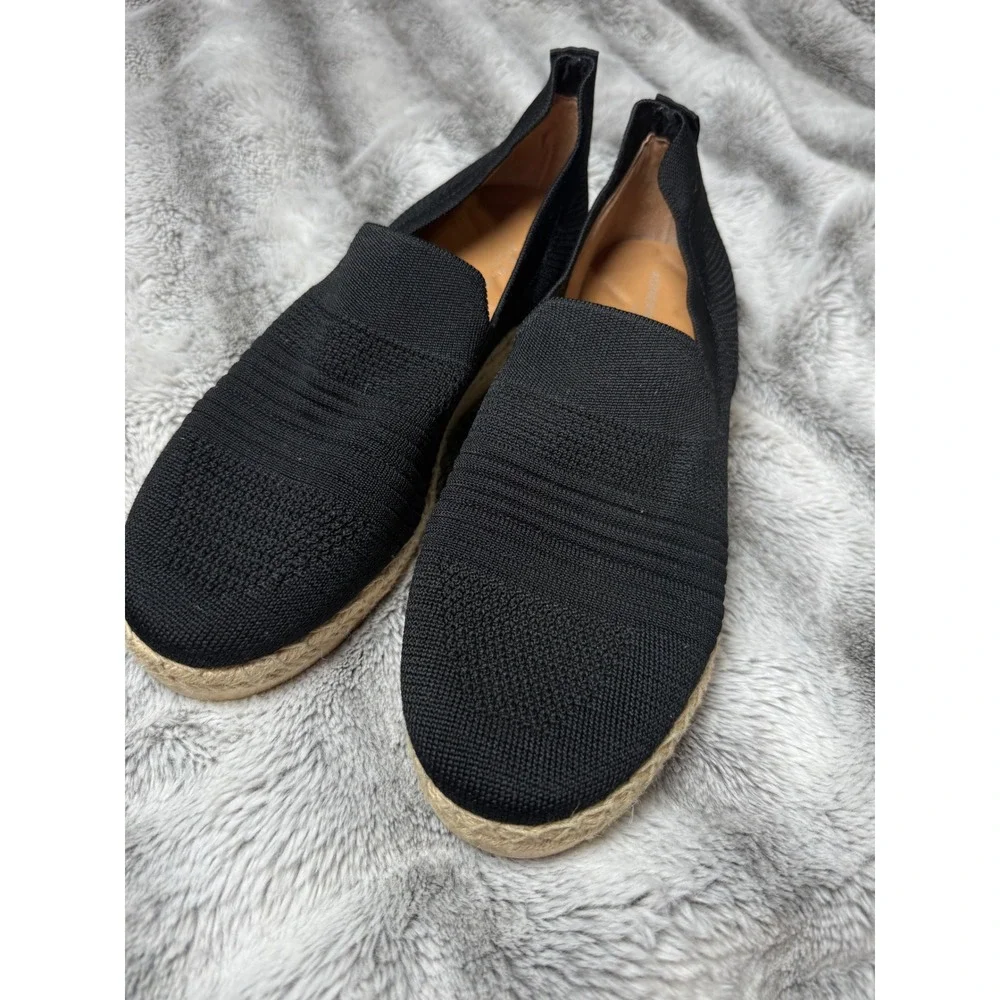 Adrienne‎ Vittadini Sport Niko Black Knit Espadrille Slip On Flats Womens 9M